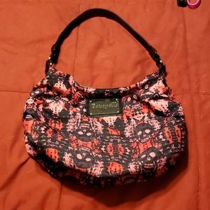 Betsey Johnson pink skull print purse